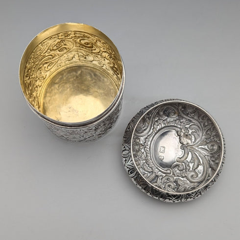 1893 British Antique Sterling Silver Tea Caddy 116g Hayes Brothers